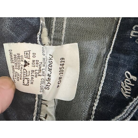 Cowgirl Tuff Co. Womens Bootcut Jeans W28 L33 Edgy Style Stretch Dark Wash Blue - Picture 9 of 14